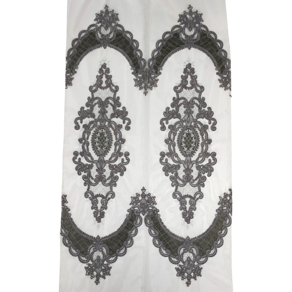 Classic European Style High-end Coloured Rope Embroidered Curtain Fabric
