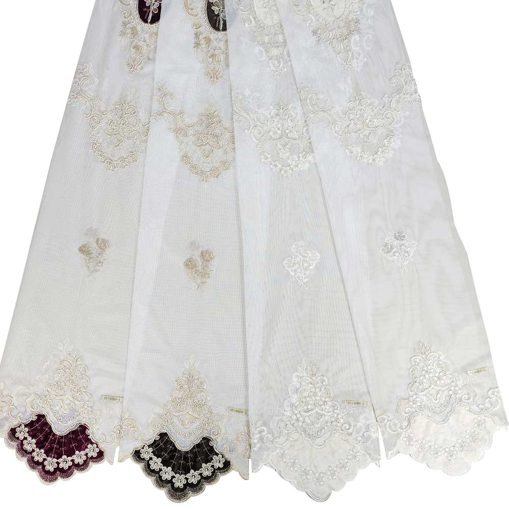 Custom Luxury European Style High-end Coloured Rope Embroidered Curtain Fabric