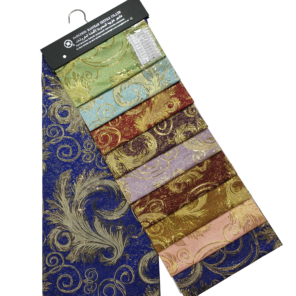  Luxury Style Polyester Gold Metallic Jacquard Curtain Fabric 