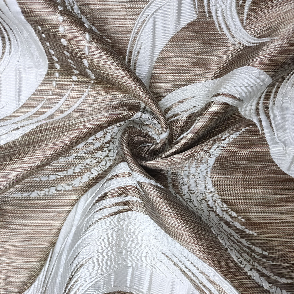 Unique Pattern European Style Polyester 3d Jacquard Curtain Fabric 