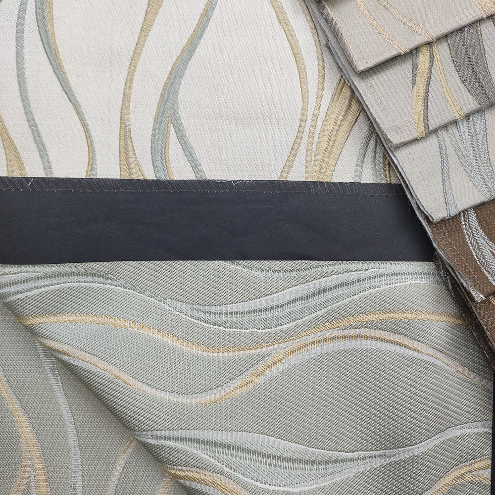 Modern European Concise Style Geometric 3d Jacquard Curtain Fabric 