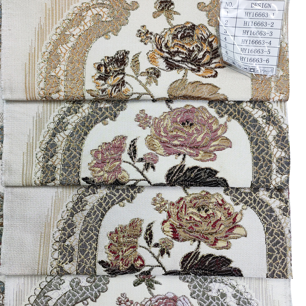 Middle Eastern Style  Polyester Multicolor Lurex Jacquard Curtain Fabric 