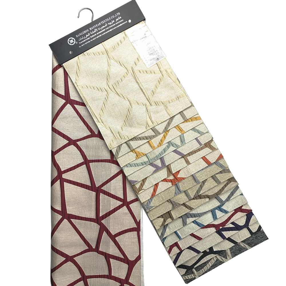 New Style Single Color Polyester Jacquard Blackout Curtain Upholstery Fabric