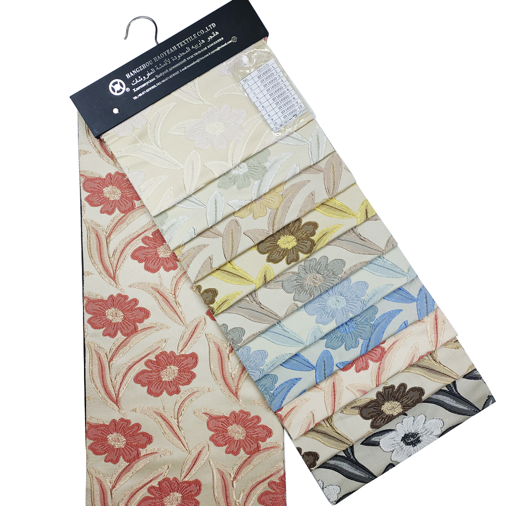 Modern Pastoral Style Floral Design 3d Jacquard Fabric for Curtain