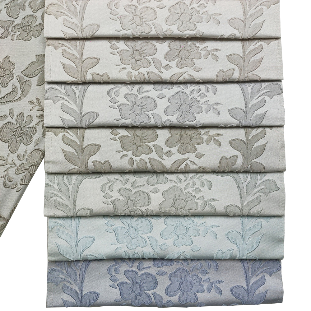 Small Floral Design European Fashion Style Customization Plain Jacquard Curtain Fabric 