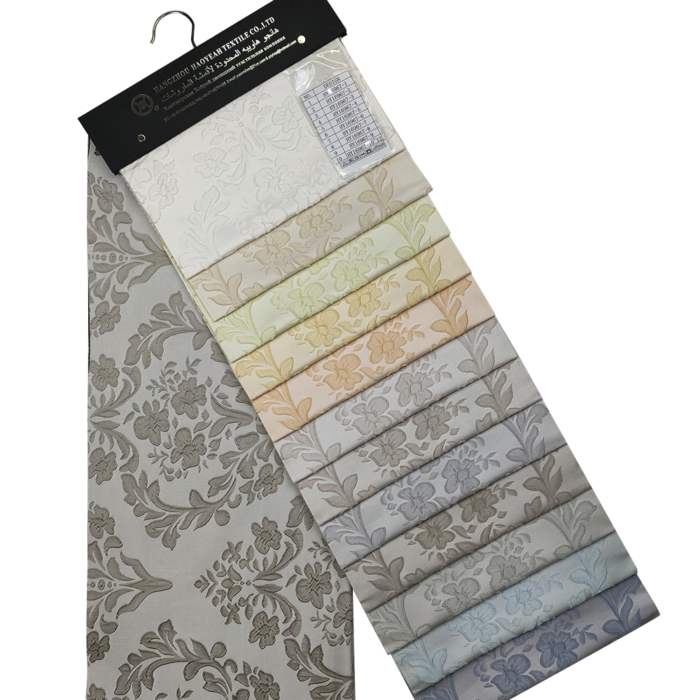 Small Floral Design European Fashion Style Customization Plain Jacquard Curtain Fabric 