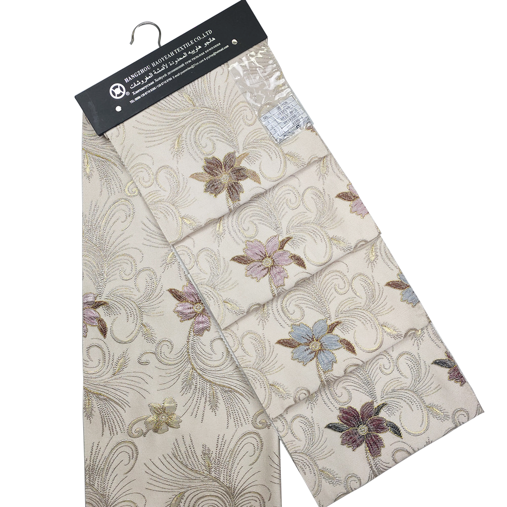280GSM Luxury Style Polyester Multicolor Lurex Jacquard Fabric for Curtain