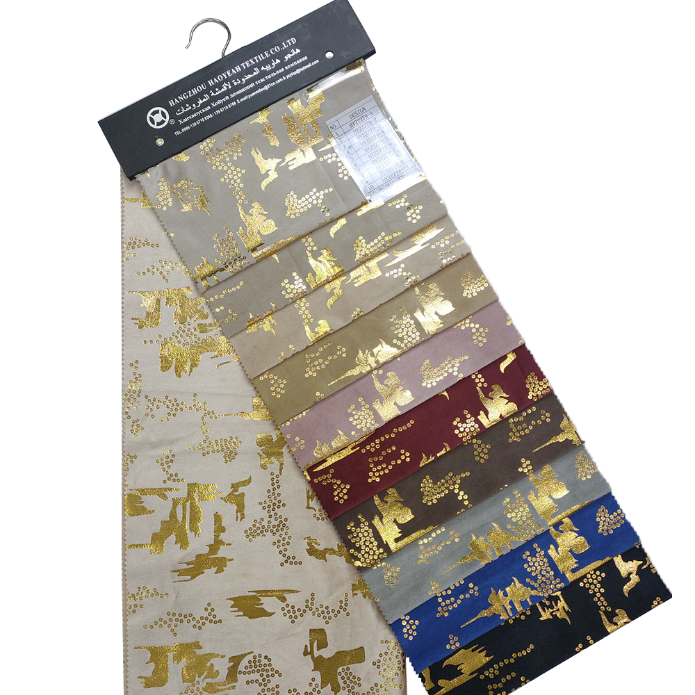 Classic Luxury Style Soft Bronzing Italian Velvet Upholstery Curtain Fabric 