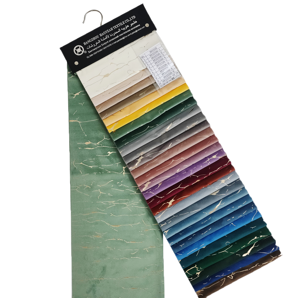 Customized Bronzing Line Design  Polyester Holland Velvet Curtain Fabric 