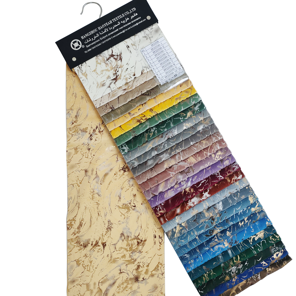 Three Color Foil Print Polyester Holland Velvet Curtain Fabric 