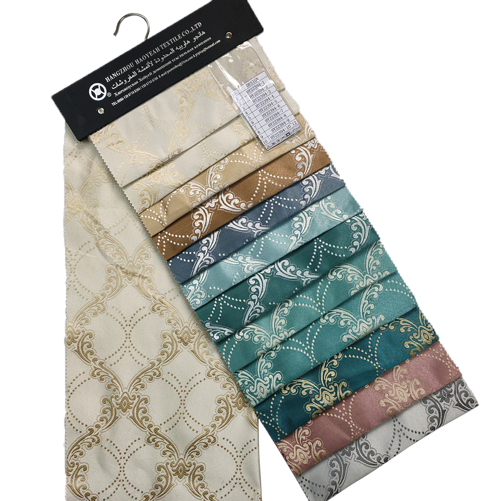 Modern European Simple Style Polyester Yarn Dyed Jacquard Curtain Fabric 