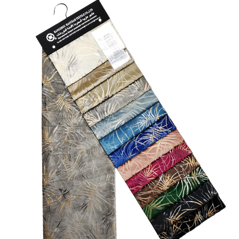 Foil Print Pattern Super Soft Holland Velvet Bronzed Velvet Curtain Fabric 