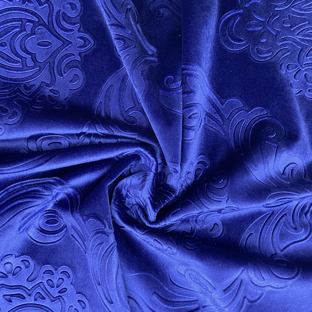 Classic European Style 3d Embossed Italian Velvet Fabric for Curtain