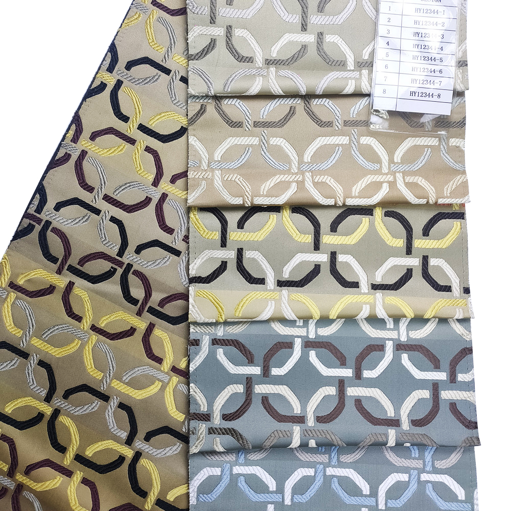 Geometric Ring Design High Precision Jacquard Sofa Upholstery Fabric 