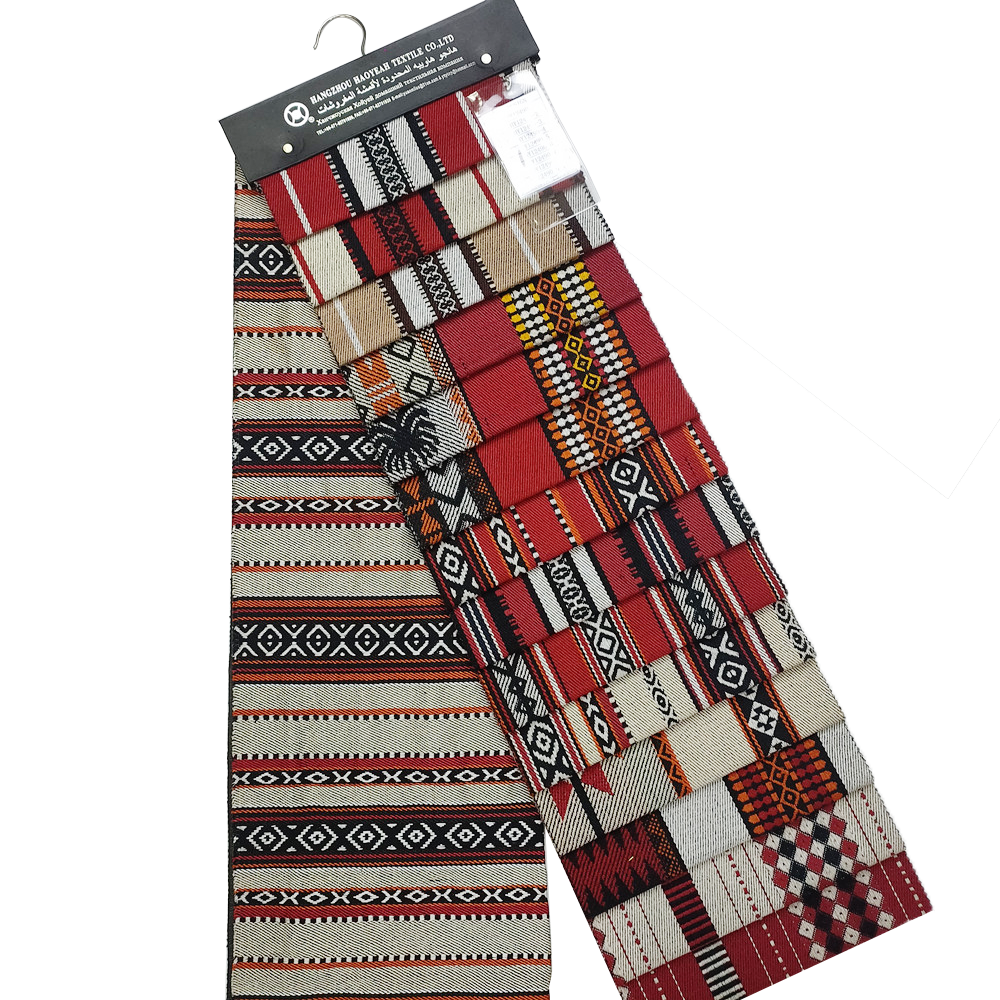 Custom Arabic Style Red and Black Jacquard Sadu Sofa Upholstery Fabric