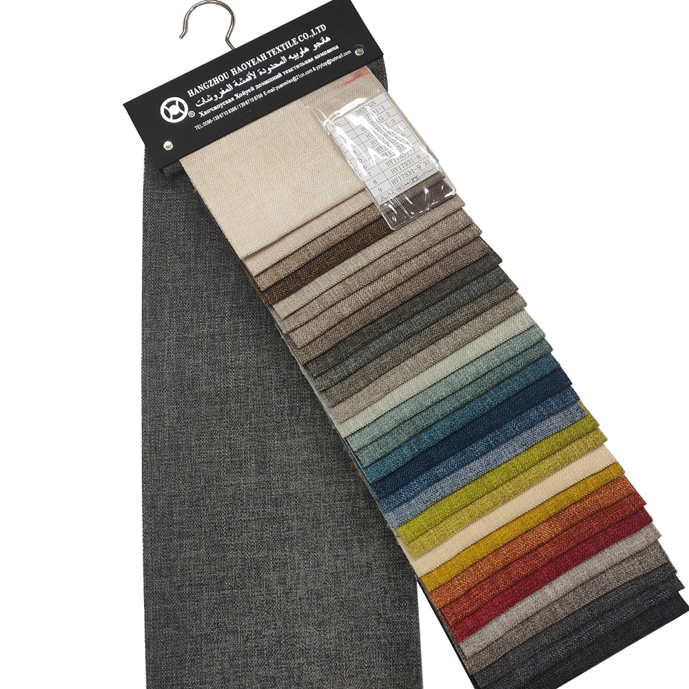 Plain Color Woven Polyester Chenille Linen Fabric for Sofa