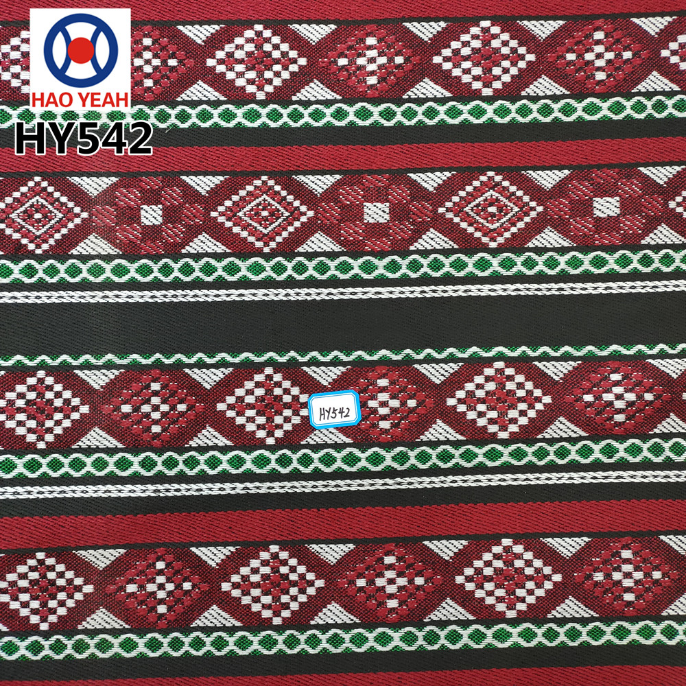 Popular Style Arabic Polyester Jacquard Sadu Sofa Upholstery Fabric Custom
