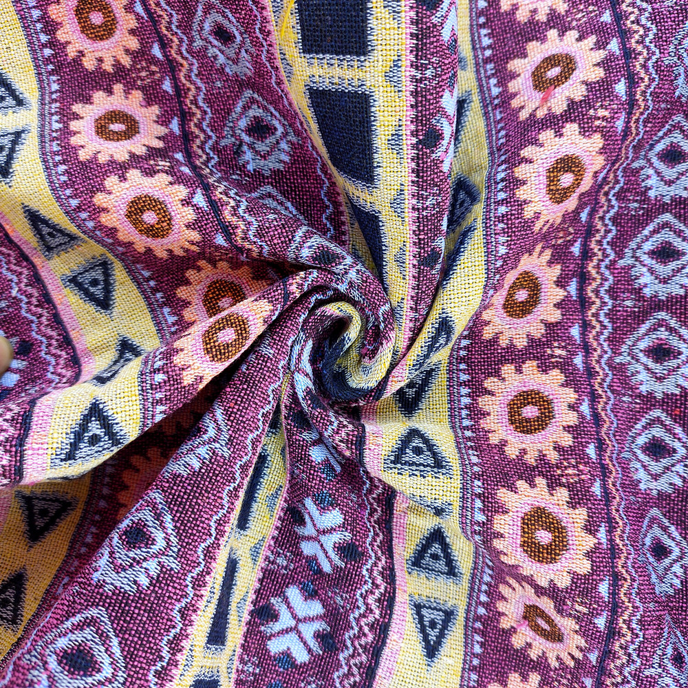 Poly Cotton Yarn Dyed Stripe Jacquard Upholstery Fabric for Sofa Cushion Bags