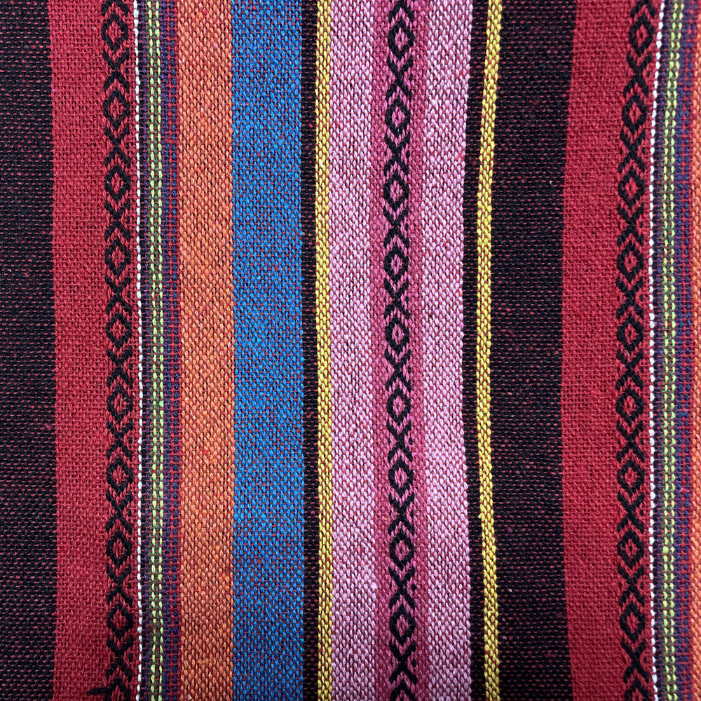 Ethnic Style Recycled Cotton Yarn Dyed Jacquard Fabric for Clothing Sofa Cushion Bags