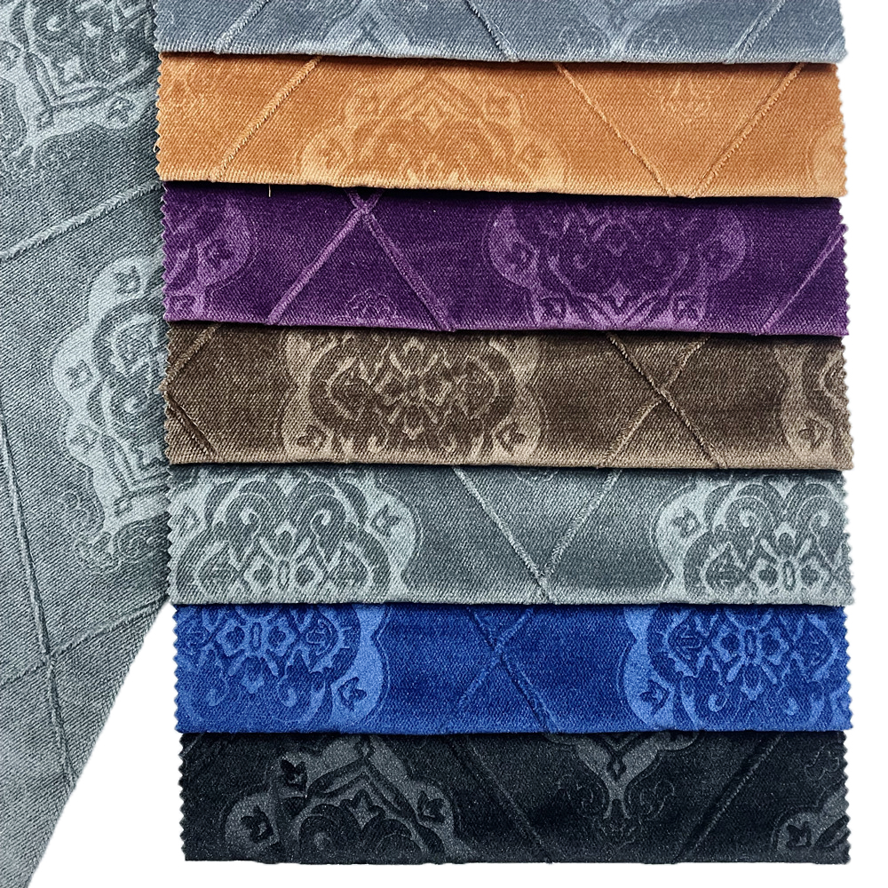 Polyester Plain Fabric Upholstery Fabric 3D Embossed Jaguar Sofa Fabric 