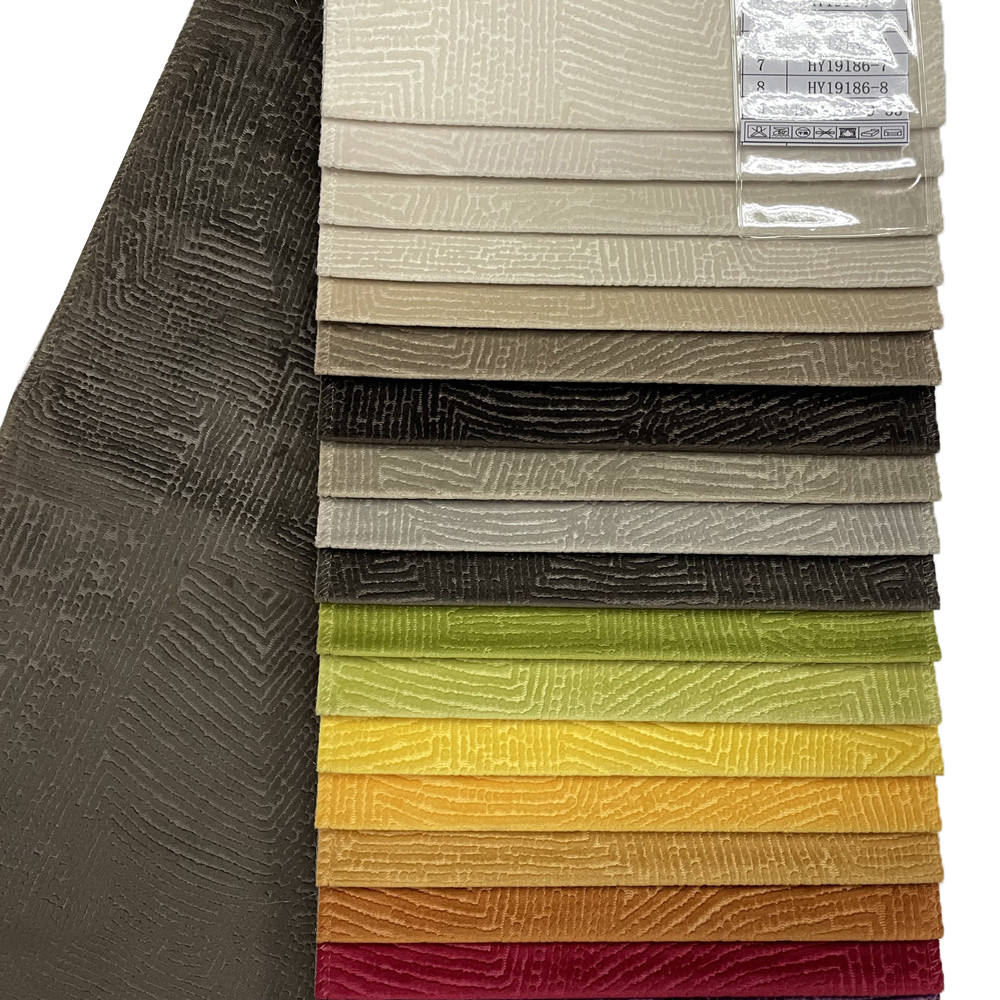 High Quality Plain Polyester Holland Velvet Embossing Sofa Fabric 