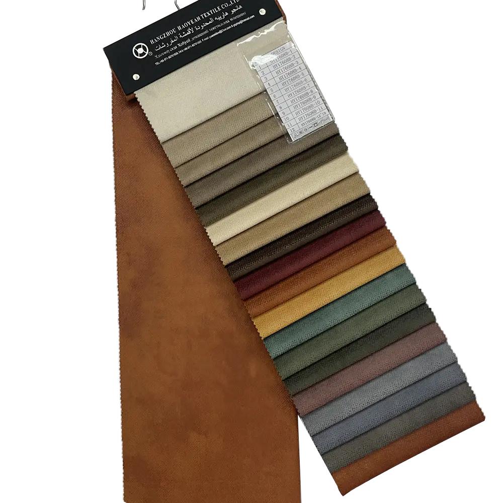 Custom Water Resistant Polyester Glue Pressing Velvet Upholstery Sofa Fabric 