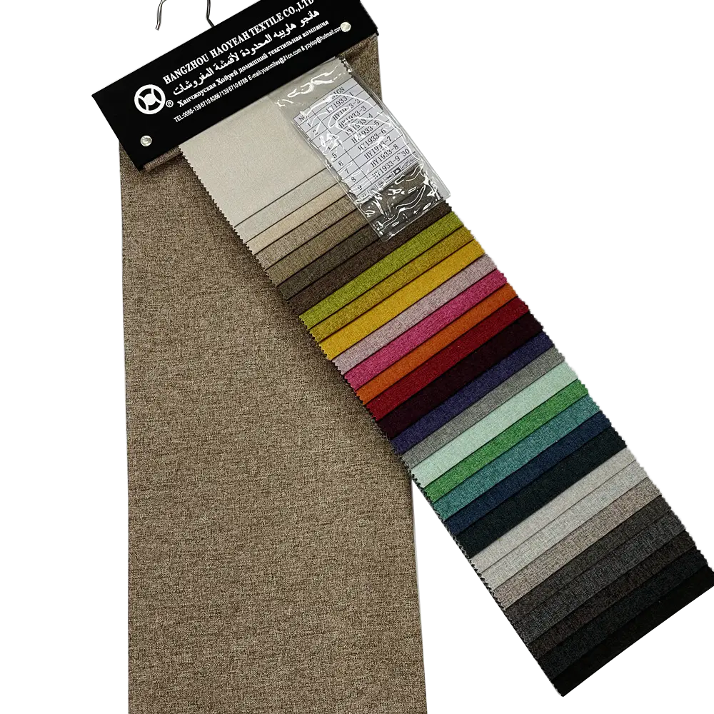  Fashion Upholstery Fabric Plain Polyester Imitation Linen Sofa Fabric