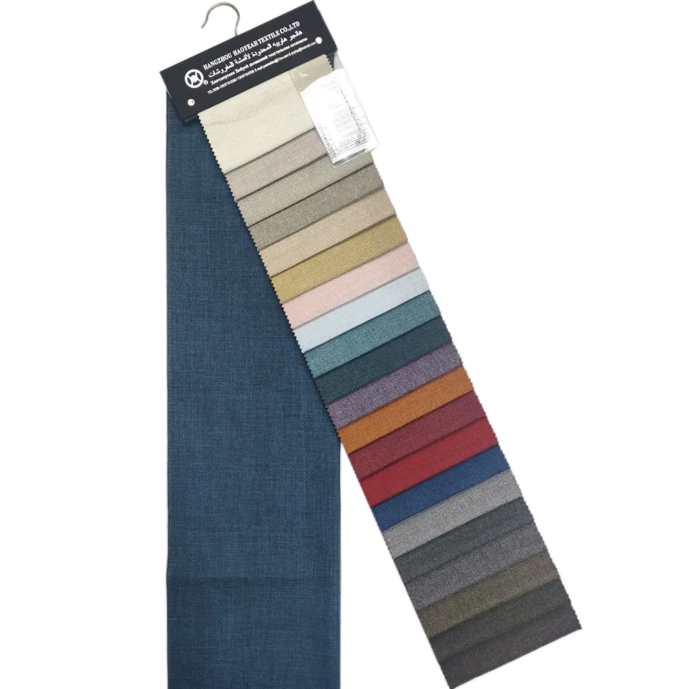 310GSM Weigh Multicolor Polyester Imitation Linen Sofa Fabric 