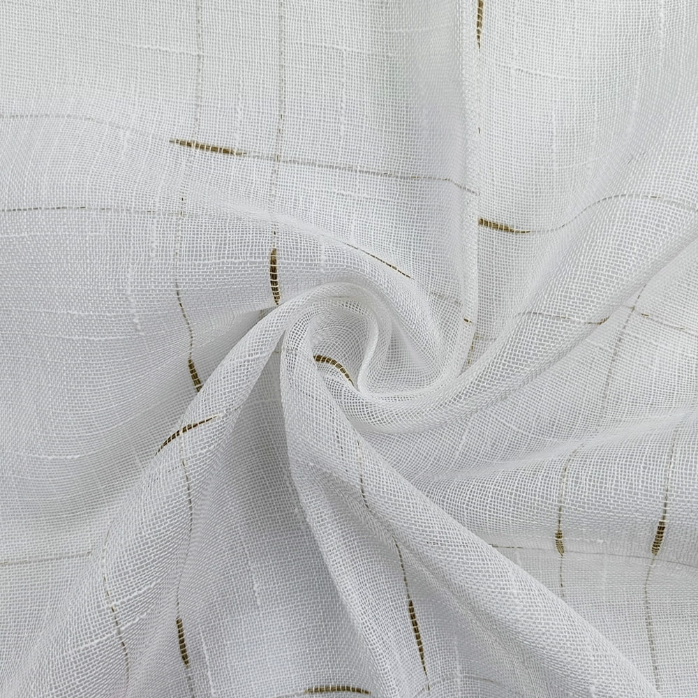 Factory Direct Sales Polyester/linen Blended Yarn Transparent Faux Linen Sheer Voile Curtain Fabric For The Living Room