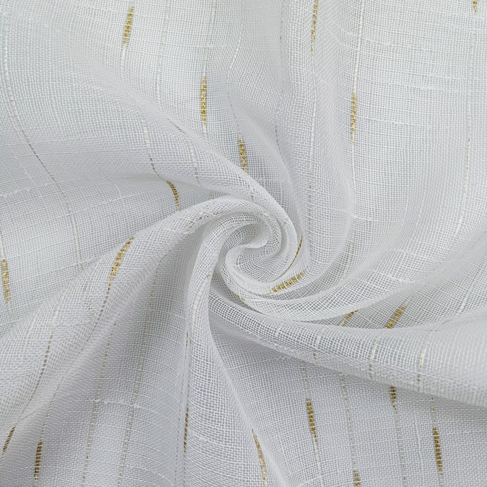Factory Supply High Quality Polyester/Linen Blended Yarn Transparent Sheer Voile Curtain Fabric For The Living Room