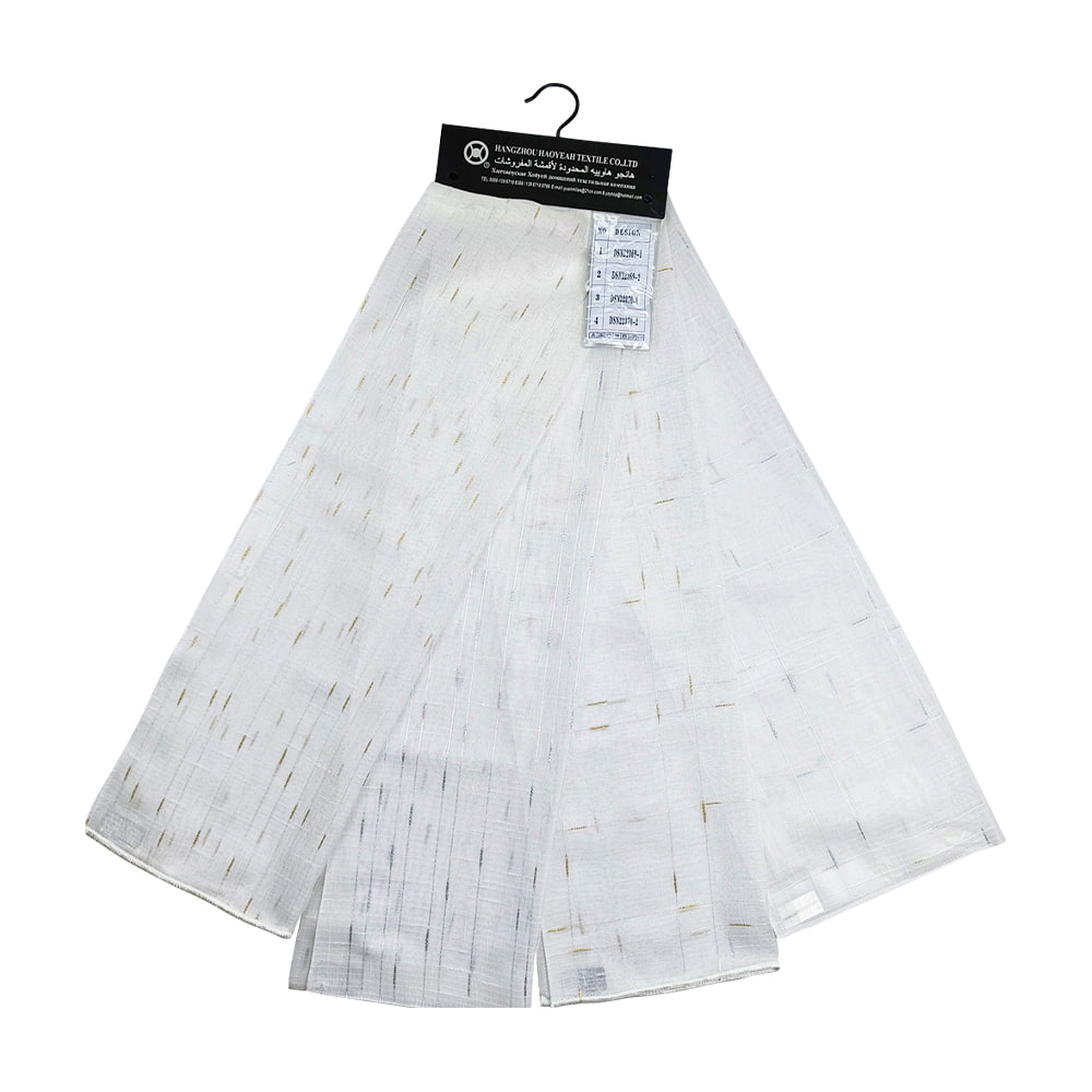 Factory Supply High Quality Polyester/Linen Blended Yarn Transparent Sheer Voile Curtain Fabric For The Living Room