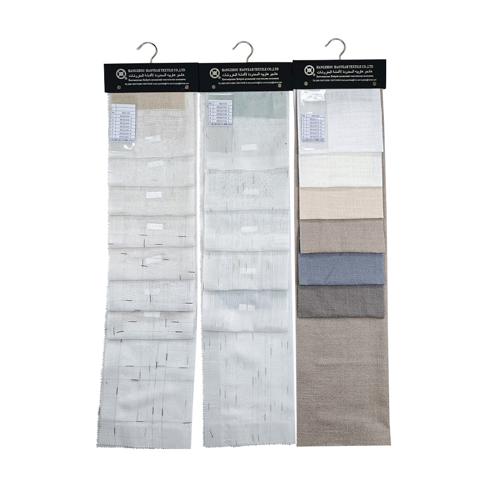 Factory Direct Sales Polyester/linen Blended Yarn Transparent Faux Linen Sheer Voile Curtain Fabric For The Living Room