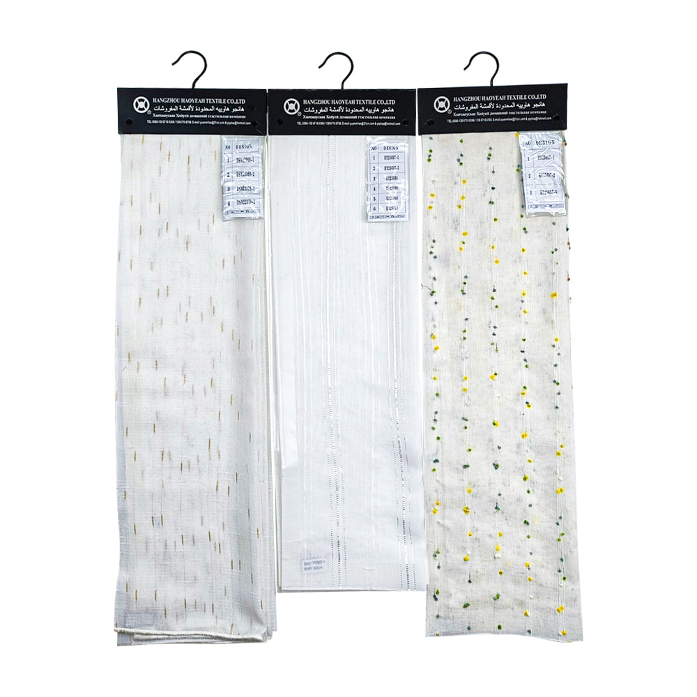 Factory Supply High Quality Polyester/Linen Blended Yarn Transparent Sheer Voile Curtain Fabric For The Living Room