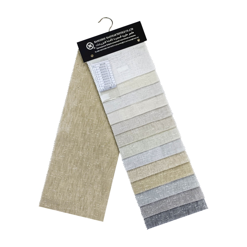 Factory Supply Linen Style Necked Linen/cotton Blended Yarn Transparent Sheer Voile Curtain Fabric for the Living Room