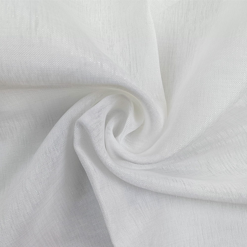 Factory Wholesale High Quality Polyester/Linen Blended Yarn Transparent Sheer Voile Curtain Fabric For The Living Room