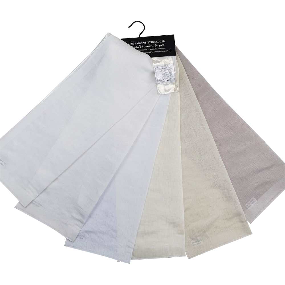 Factory Wholesale High Quality Polyester/Linen Blended Yarn Transparent Sheer Voile Curtain Fabric For The Living Room