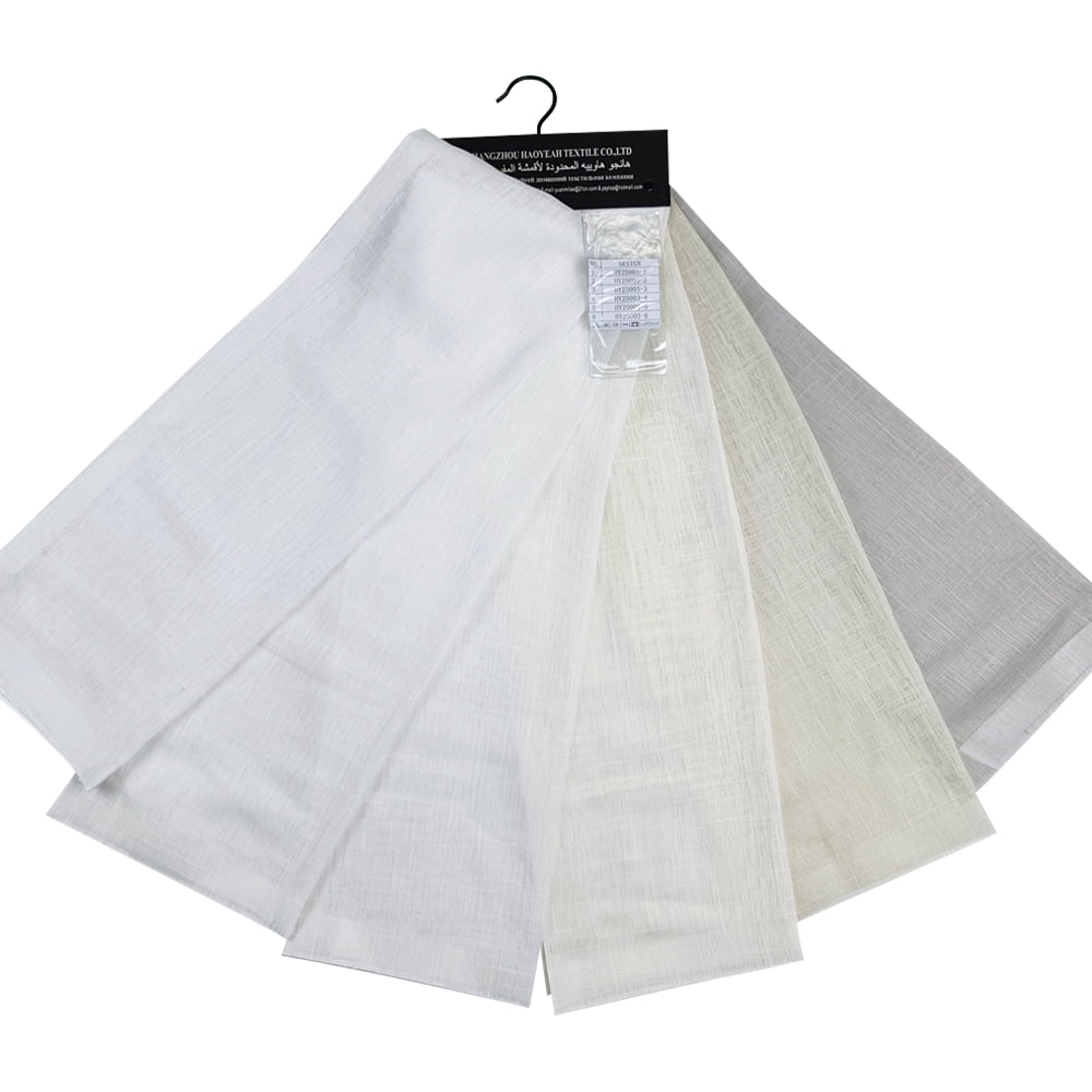 Factory Wholesale High Quality Polyester/Linen Blended Yarn Transparent Sheer Voile Curtain Fabric For The Living Room