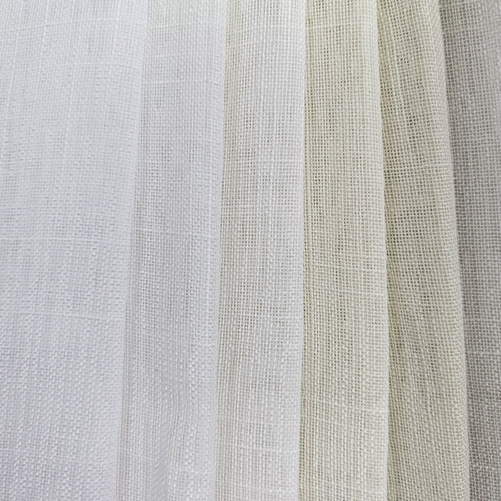 Factory Wholesale High Quality Polyester/Linen Blended Yarn Transparent Sheer Voile Curtain Fabric For The Living Room