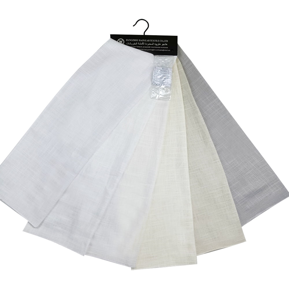 Best Selling Classic Linen Sheer Curtain Fabric Slub Texture Voile Transparent Tulle Home Textile Fabric For Hotel Home Curtain