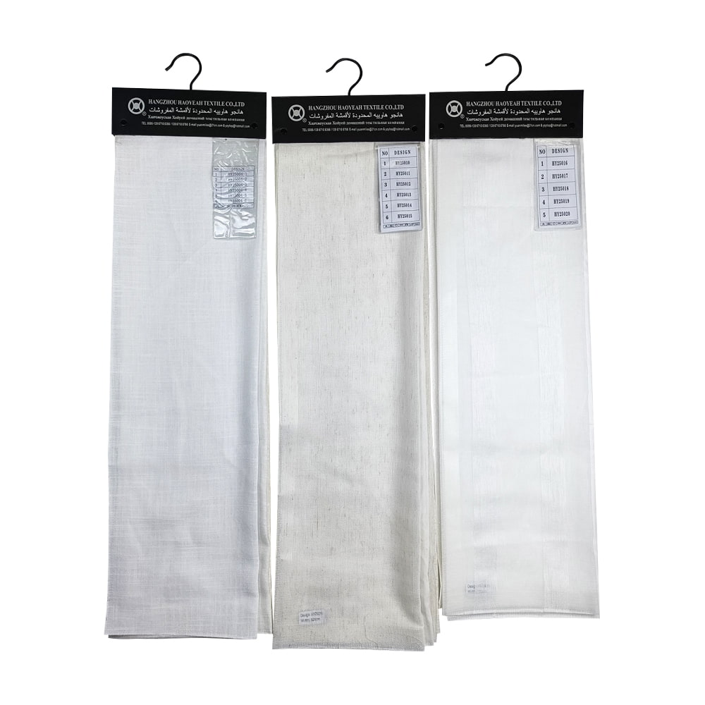 Best Selling Classic Linen Sheer Curtain Fabric Slub Texture Voile Transparent Tulle Home Textile Fabric For Hotel Home Curtain