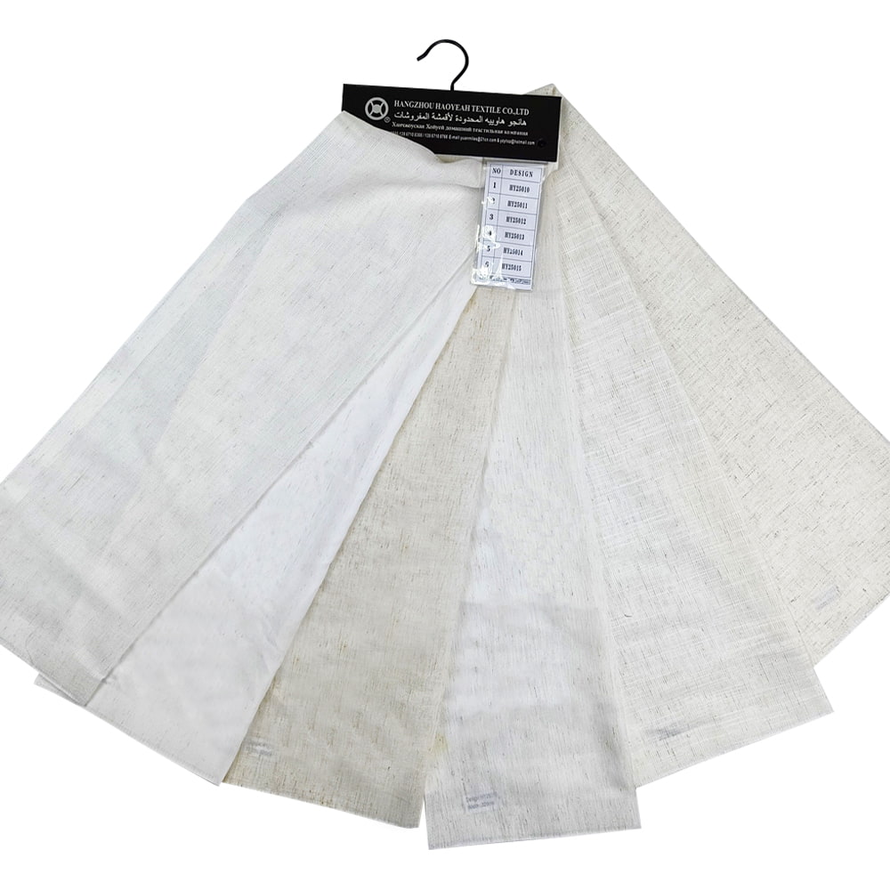 Best Selling Classic Linen Sheer Curtain Fabric Slub Texture Voile Transparent Tulle Home Textile Fabric For Hotel Home Curtain