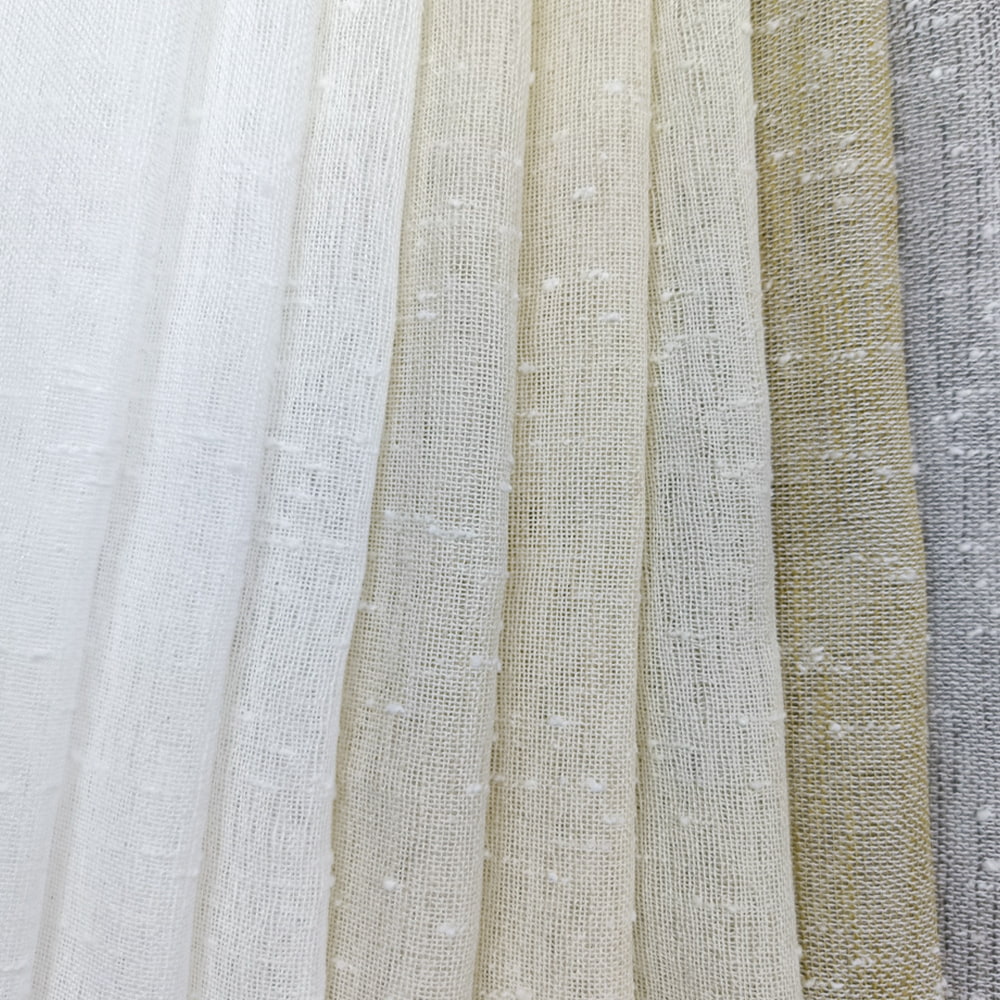 Factory Direct Sales High Quality Solid Color Luxury Style Sheer Curtain Fabric Linen Pattern For Home Textile
