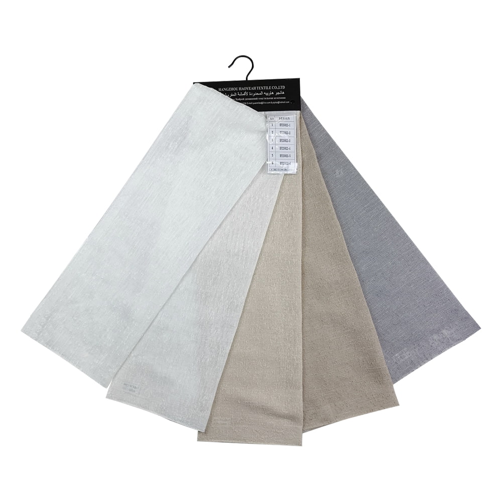 Factory Direct Sales High Quality Solid Color Luxury Style Sheer Curtain Fabric Linen Pattern For Home Textile