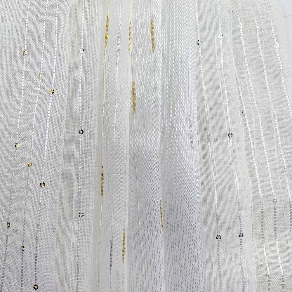 Factory Direct Sales High Quality Solid Color Luxury Style Sheer Curtain Fabric Linen Pattern For Home Textile