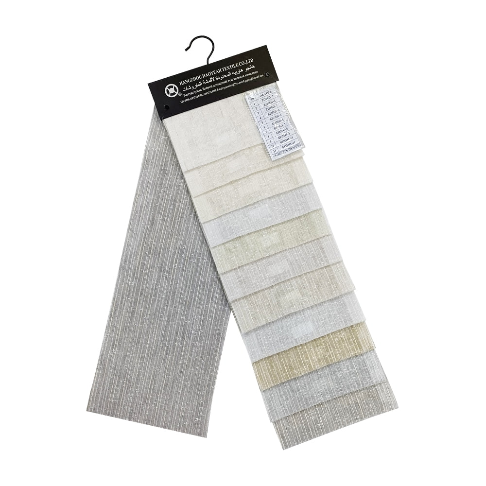 Factory Supply Linen Style Necked Linen/cotton Blended Yarn Transparent Sheer Voile Curtain Fabric for the Living Room