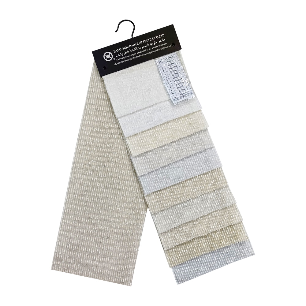 Factory Supply Linen Style Necked Linen/cotton Blended Yarn Transparent Sheer Voile Curtain Fabric for the Living Room