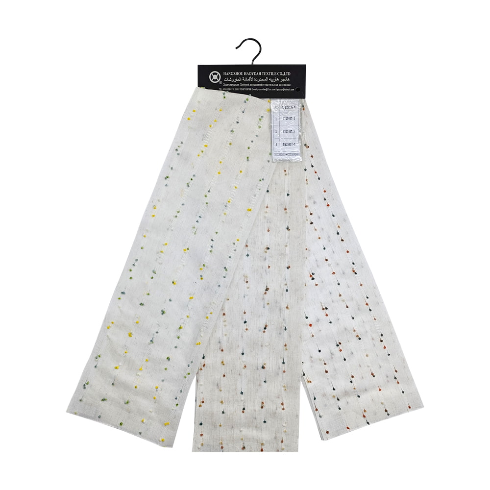 Factory Supply High Quality Polyester/Linen Blended Yarn Transparent Sheer Voile Curtain Fabric For The Living Room