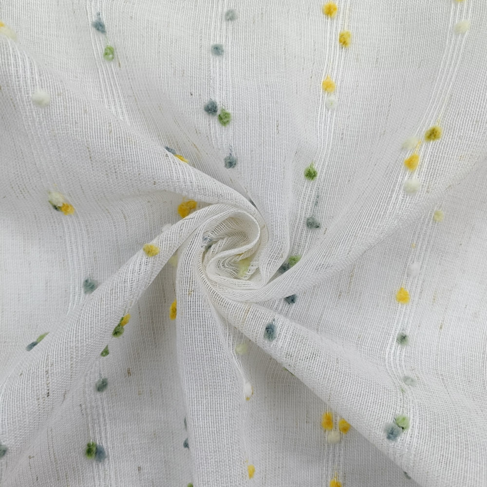 Factory Supply High Quality Polyester/Linen Blended Yarn Transparent Sheer Voile Curtain Fabric For The Living Room