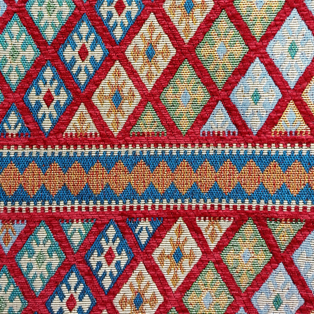 High Quality National Style 100% Polyester Yarn-dyed Woven Jacquard Microfiber Chenille Upholstery Fabric for Home Textile