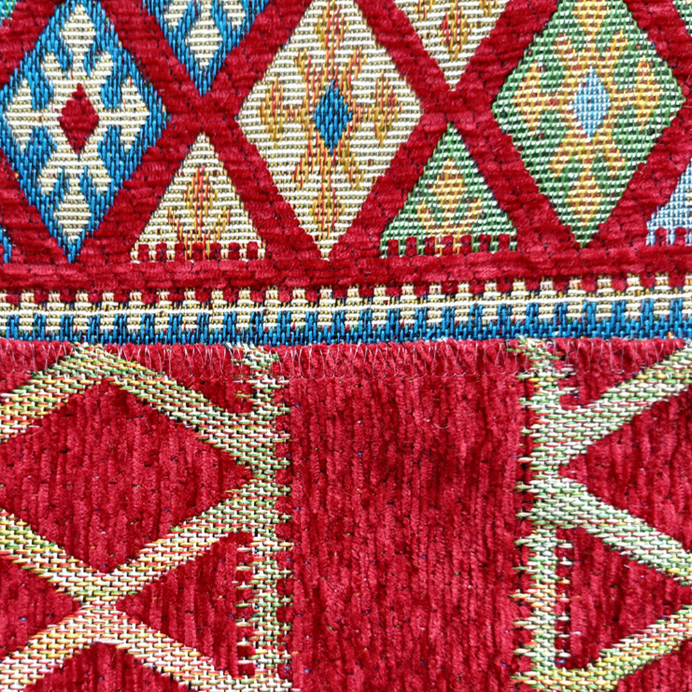 High Quality National Style 100% Polyester Yarn-dyed Woven Jacquard Microfiber Chenille Upholstery Fabric for Home Textile